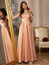 Solid Tube Formal Dress Elegant Prom Semi Formal Wedding Guest Dress, For Birthday, Graduation, Homecoming Valentine's Day Dress
